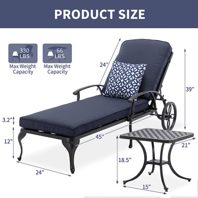Darby Home Co Manneville Outdoor Metal Chaise Lounge | Wayfair